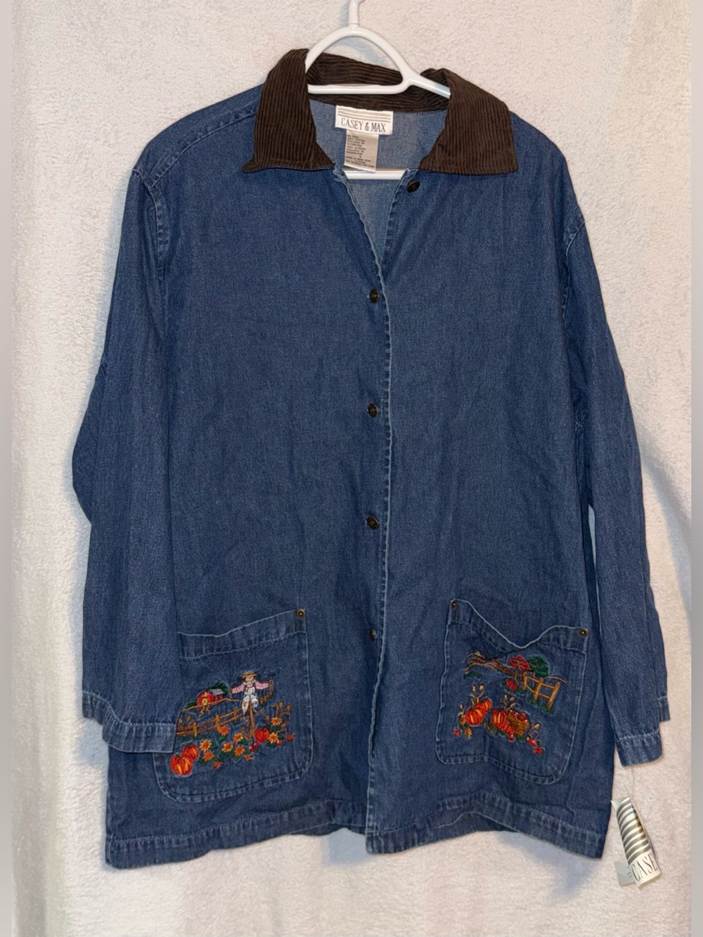 NWT Casey & Max large blue oversized Fall denim shacket